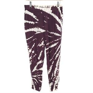 Young Fabulous & Broke Tie Dye Jogger Pants Pockets Rayon Purple Medium
